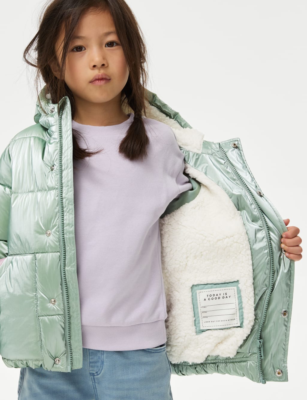 Borg Lined Padded Dinosaur Coat 2 8 Yrs