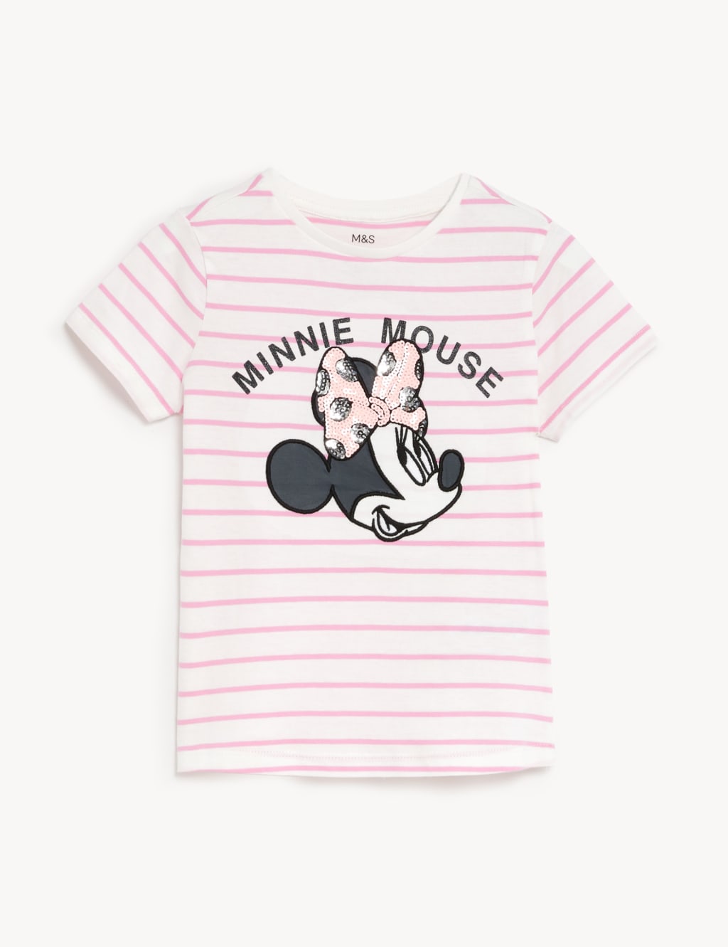Pure Cotton Minnie Mouse Sequin T Shirt 2 8 Yrs