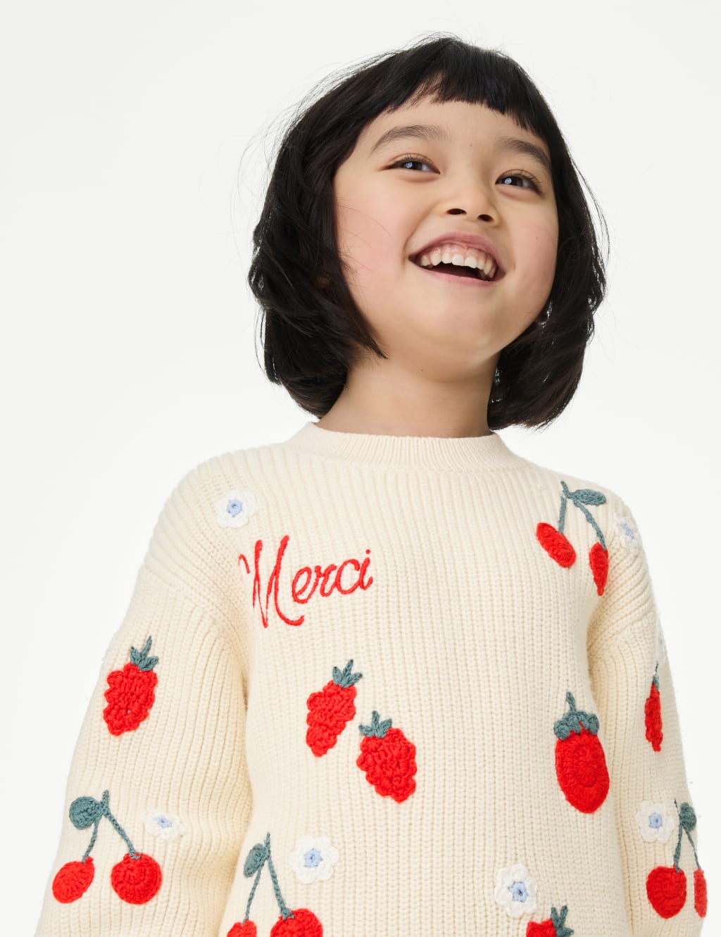 Cotton Blend Fruit Knitted Dress (2-8 Yrs) 4 of 5