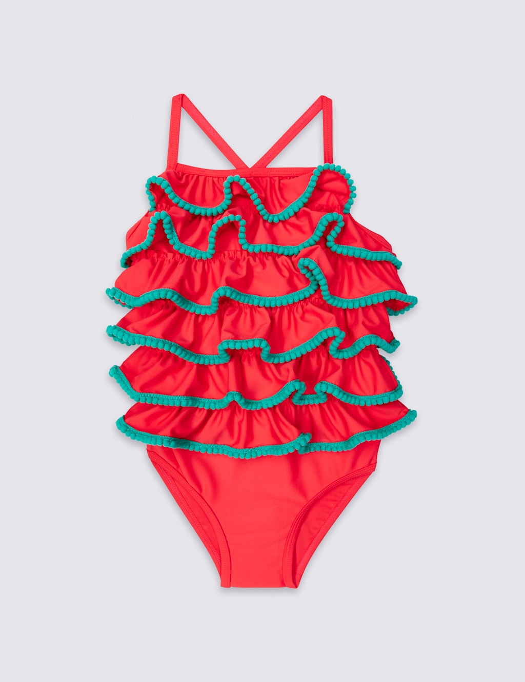 Pom Pom Frill Swimsuit (0-5 Years) 1 of 4