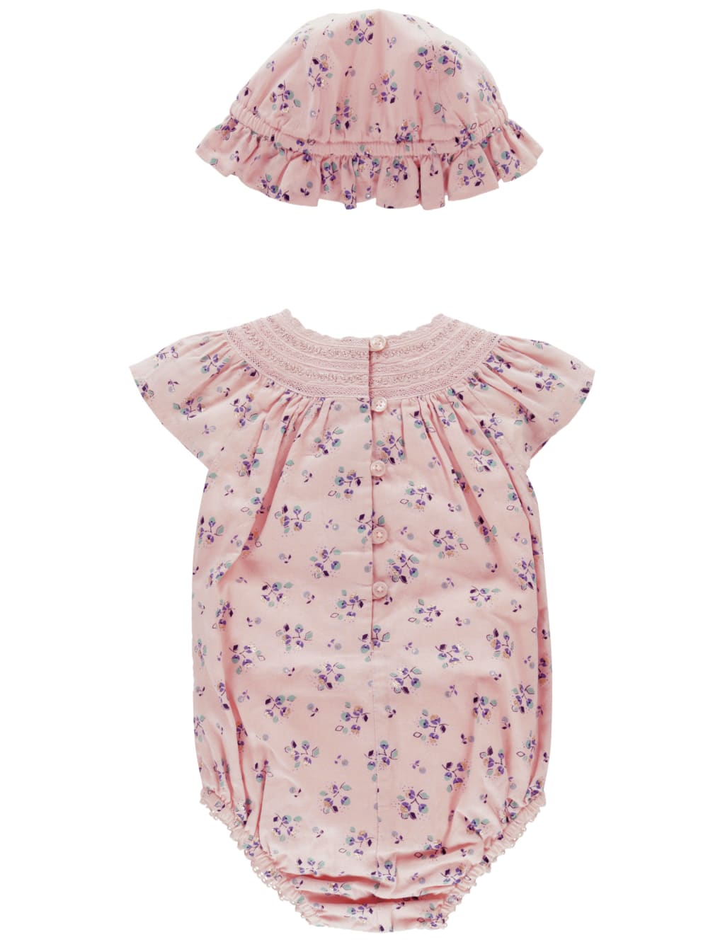 2 Piece Floral Print Romper with Hat 4 of 4