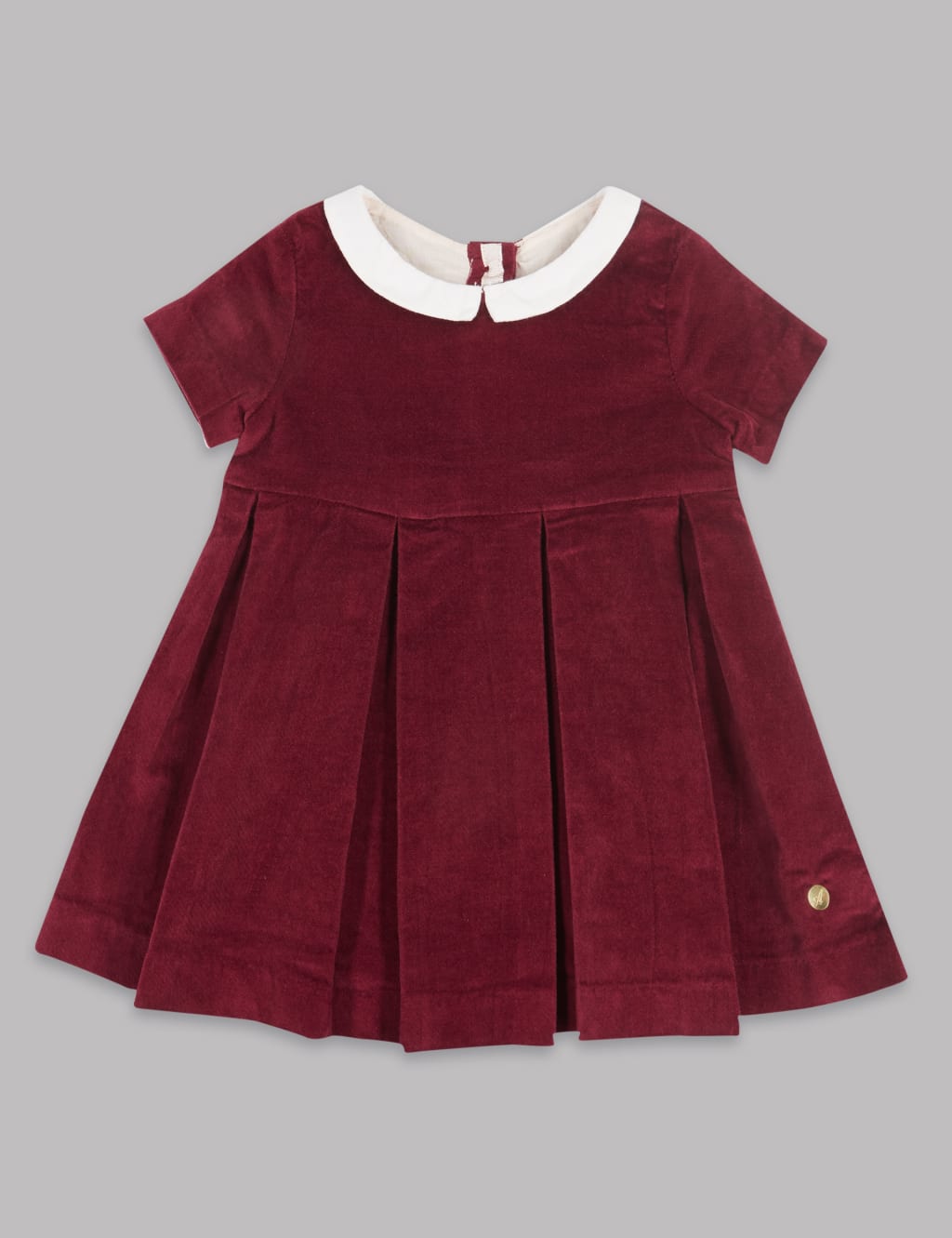 Velvet Contrasting Collar Pure Cotton Dress 1 of 5