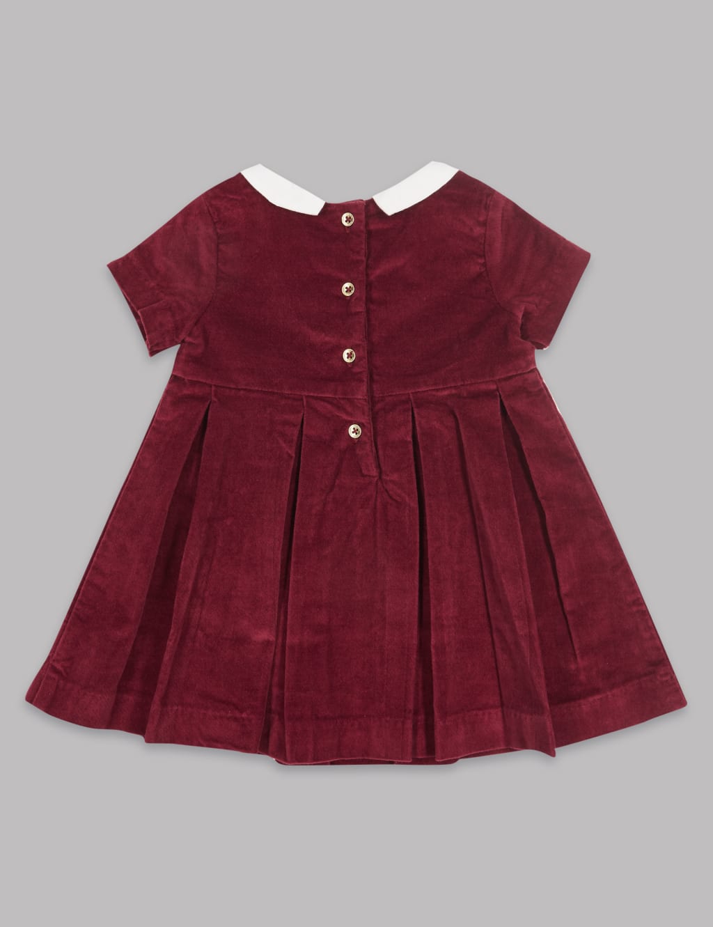 Velvet Contrasting Collar Pure Cotton Dress 2 of 5
