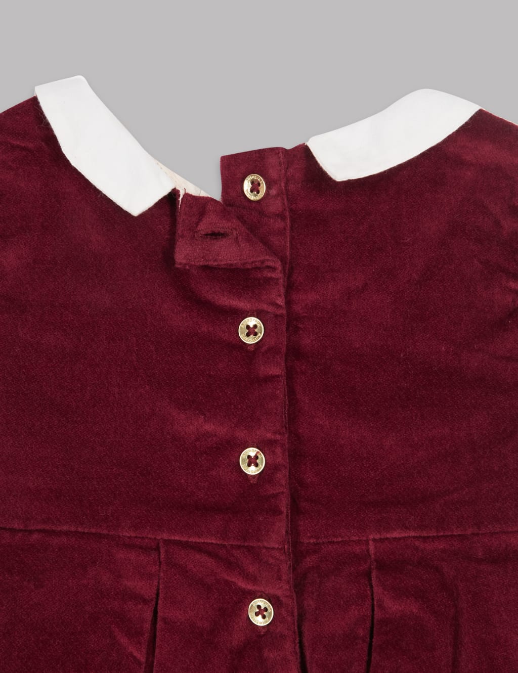 Velvet Contrasting Collar Pure Cotton Dress 3 of 5