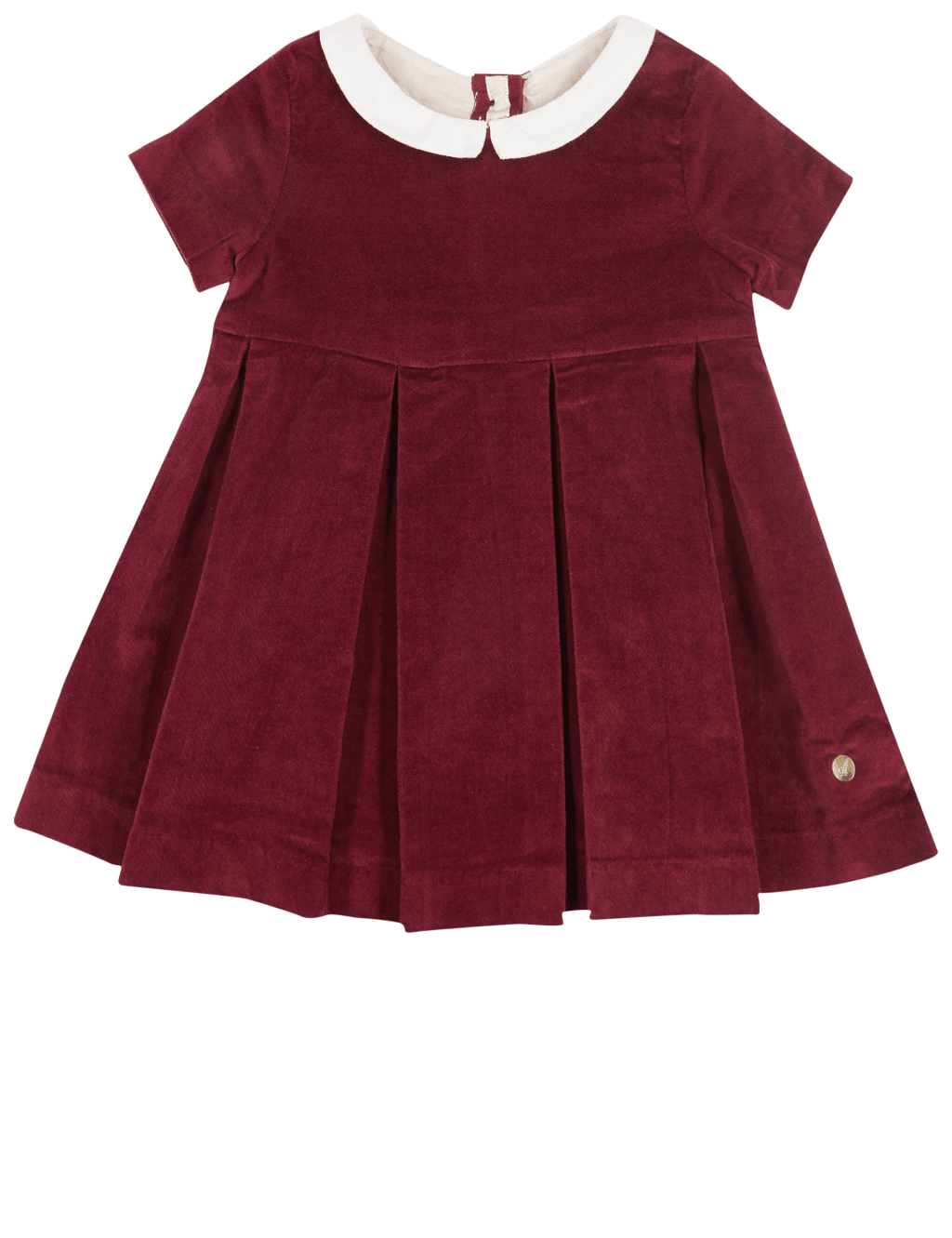 Velvet Contrasting Collar Pure Cotton Dress 4 of 5