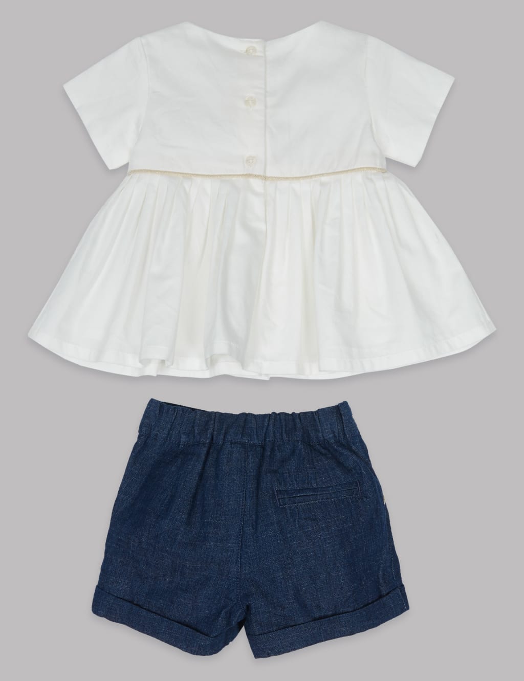 3 Piece Woven Top and Shorts with Tights 2 of 7