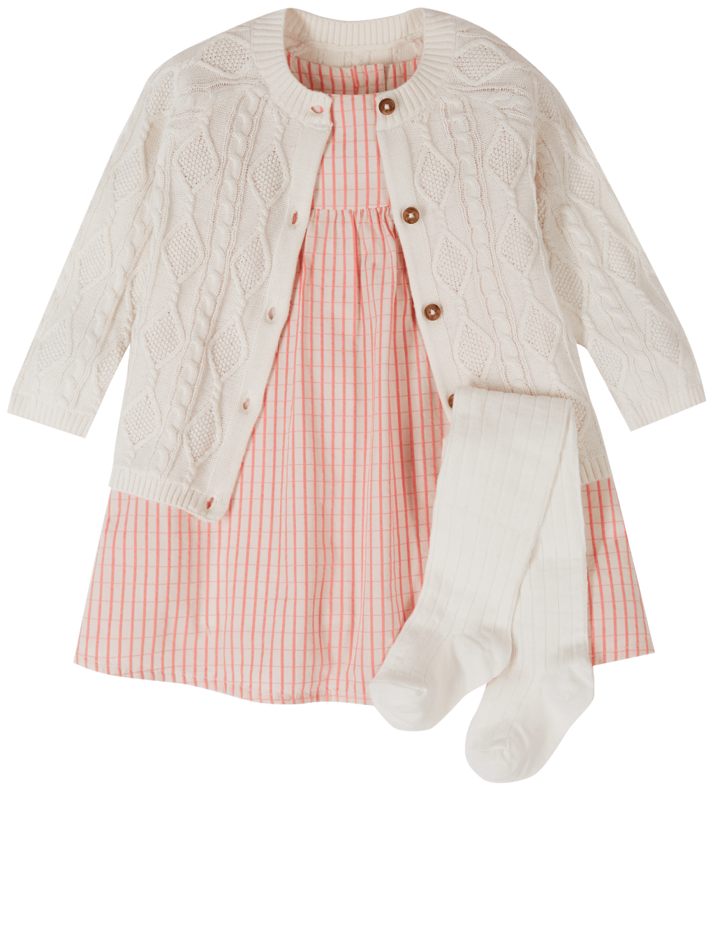 3 Piece Cardigan & Dress with Tights Outfit 7 of 8
