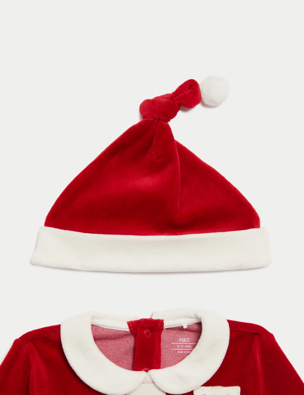 3pc Cotton Rich Christmas Santa Outfit 0 3 Yrs