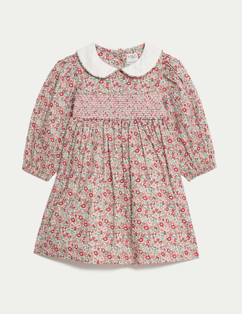 Pure Cotton Print Smock Dress 0 3 Yrs