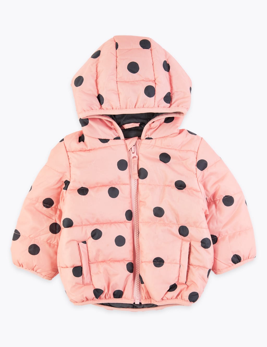 Polka Dot Quilted Coat 0 3 Yrs M S