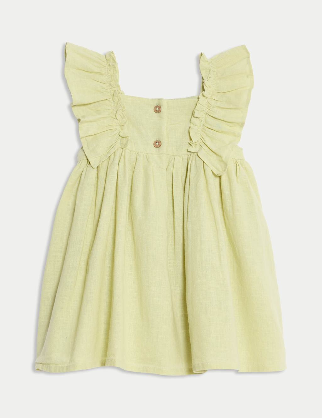 Cotton Rich Woven Frill Sleeve Dress (0-6 Yrs) 2 of 3