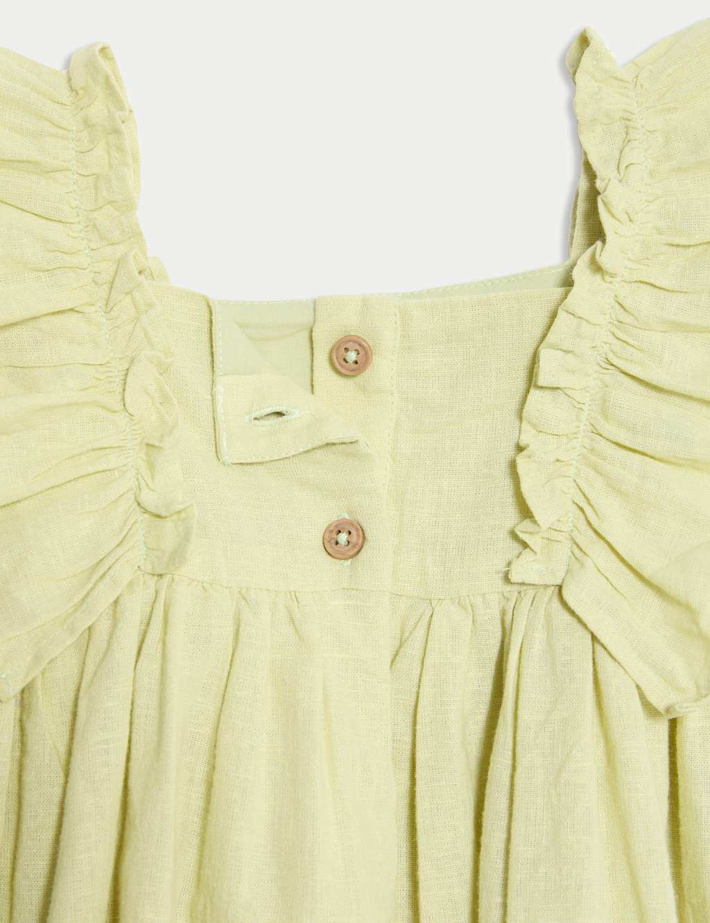 Cotton Rich Woven Frill Sleeve Dress (0-6 Yrs) 3 of 3