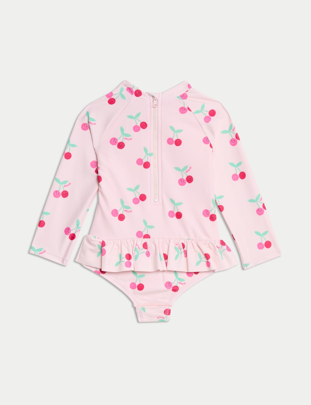 Cherry Frill Long Sleeve Swimsuit (0-6 Yrs) 2 of 3