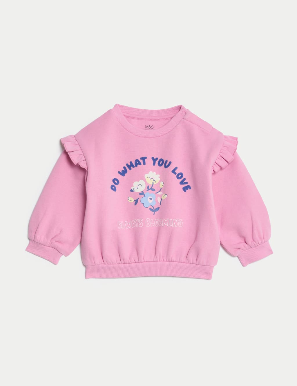 Cotton Rich Flower Graphic Sweatshirt 0 3 Yrs