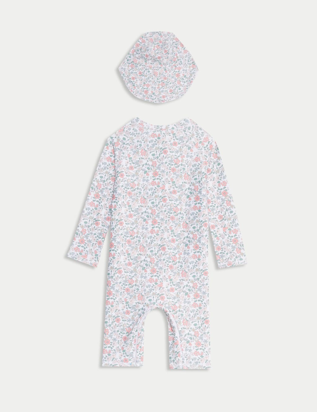 2pc Sunsafe Floral Swimsuit & Hat Set (0-6 Yrs) 2 of 4