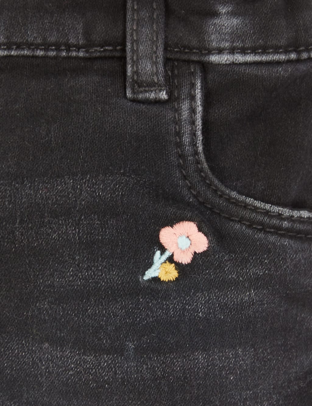 Denim Floral Jeans 3 of 3