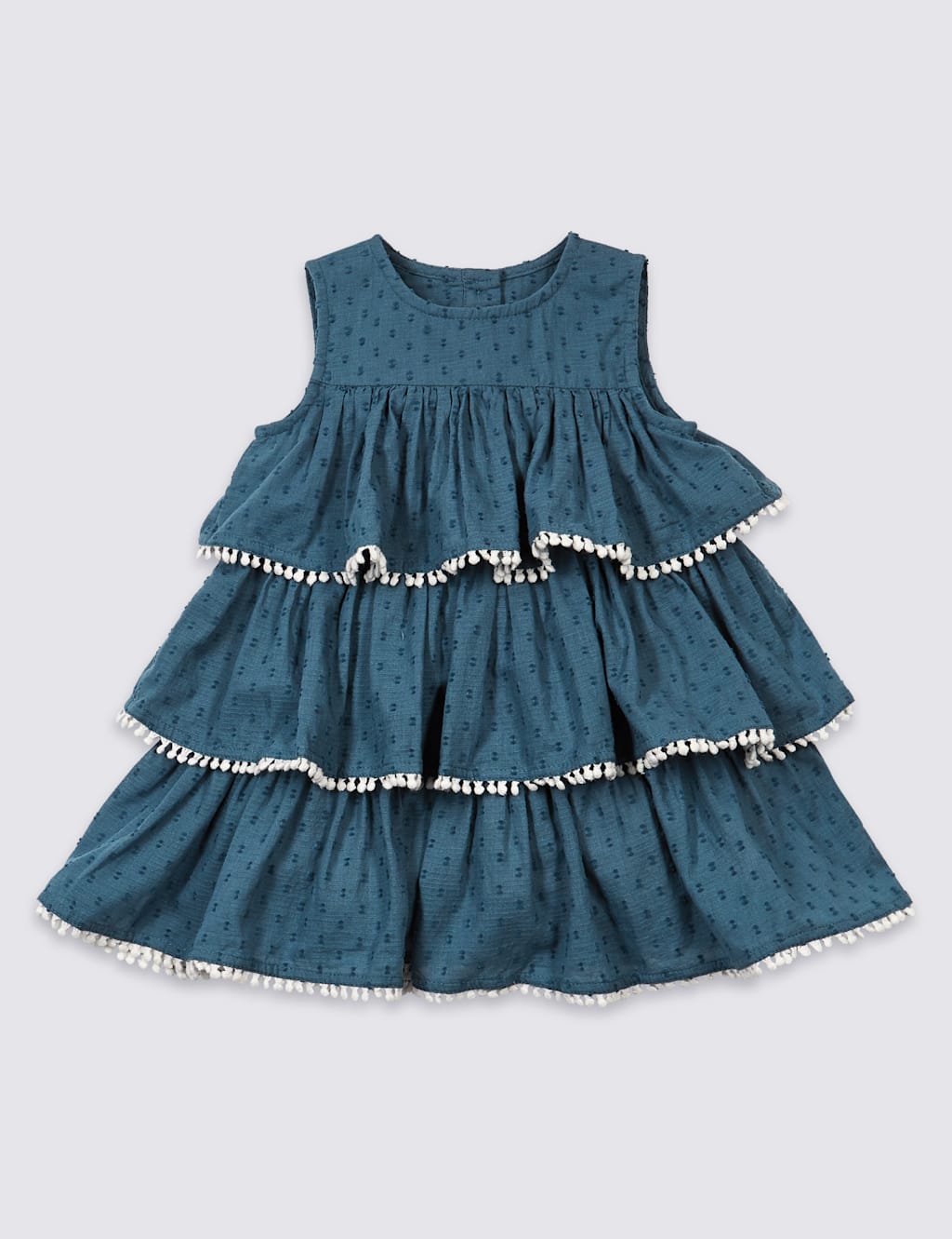 Pure Cotton Pom-pom Trim Dress 1 of 3