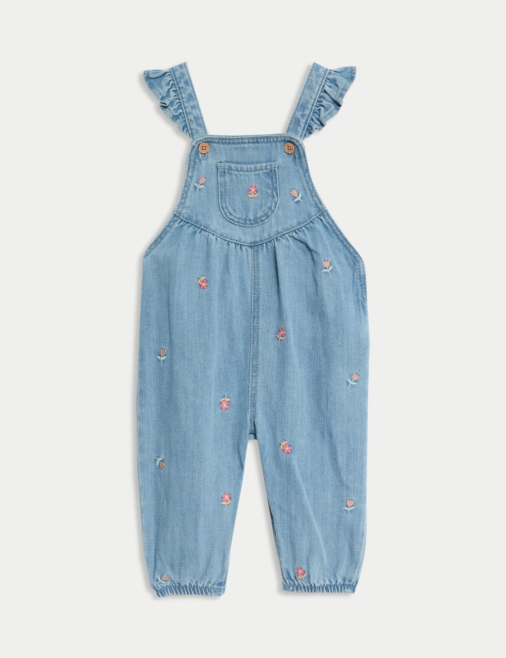 2pc Denim Embroidered Dungaree Outfit (0-3 Yrs) | M&S Collection | M&S