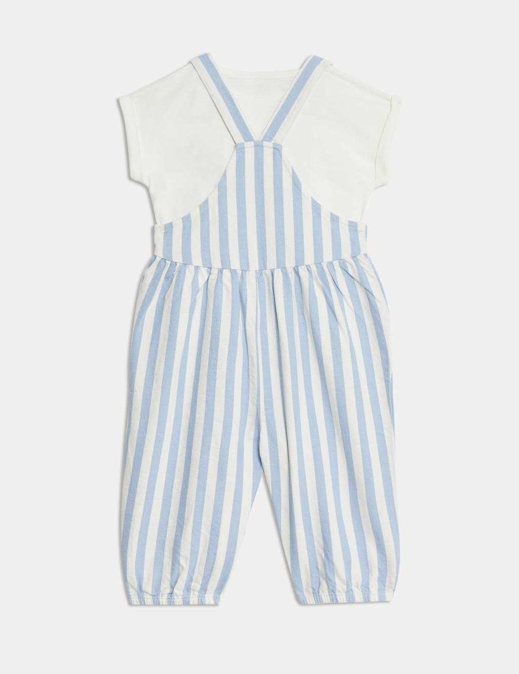 2pc Pure Cotton Striped Dungarees (0-3 Yrs) 2 of 6