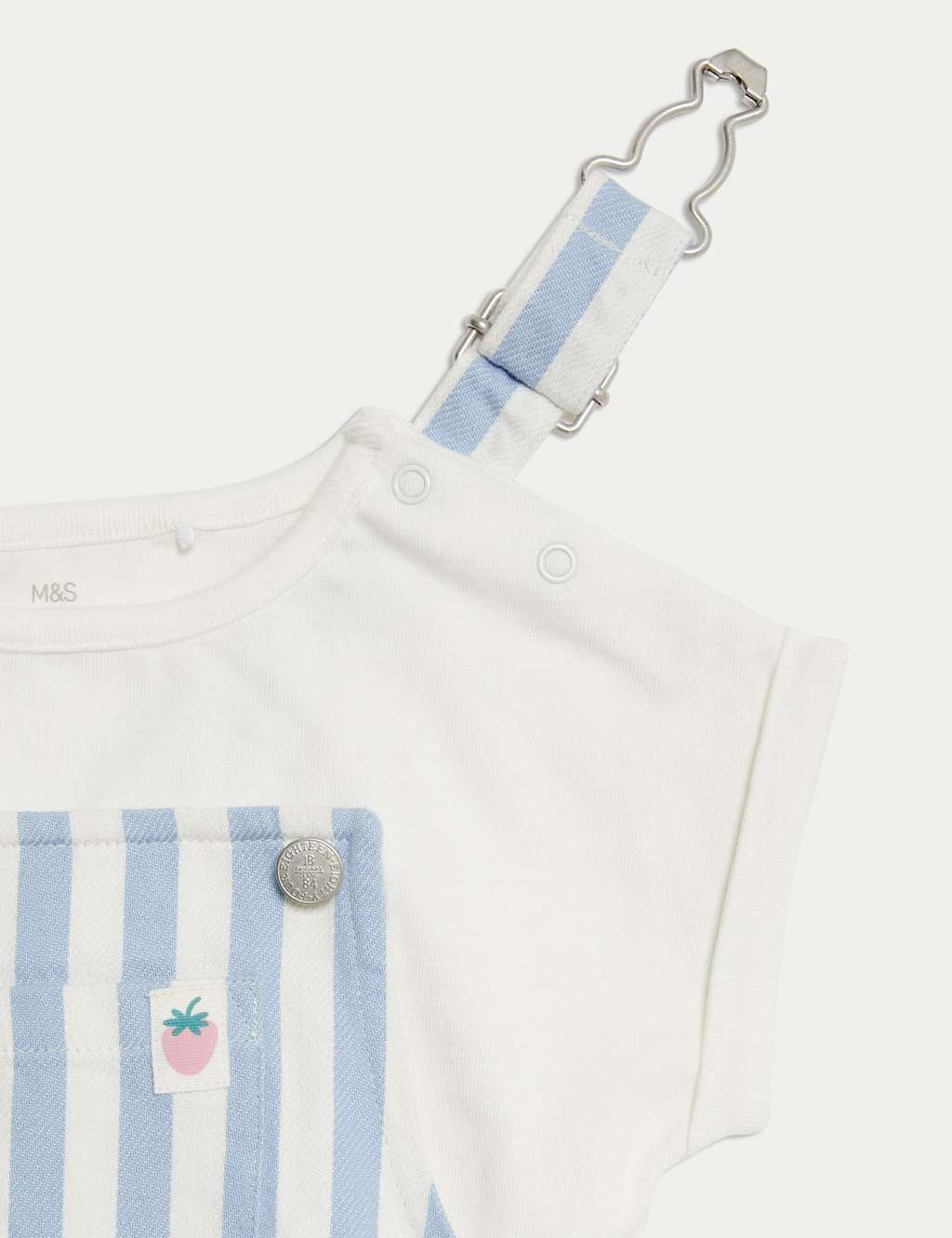 2pc Pure Cotton Striped Dungarees (0-3 Yrs) 6 of 6