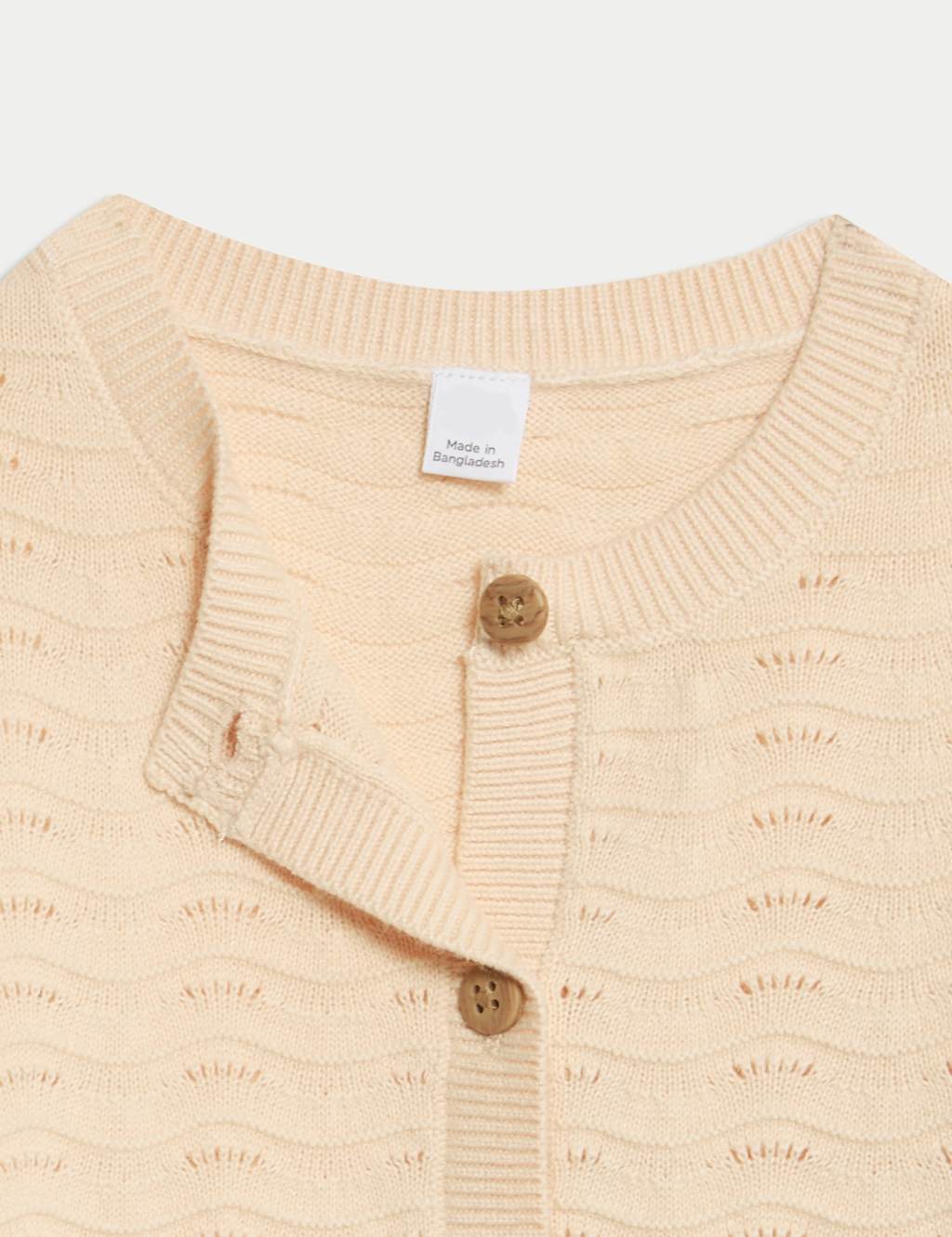 Pure Cotton Pointelle Cardigan (0-3 Yrs) 3 of 3