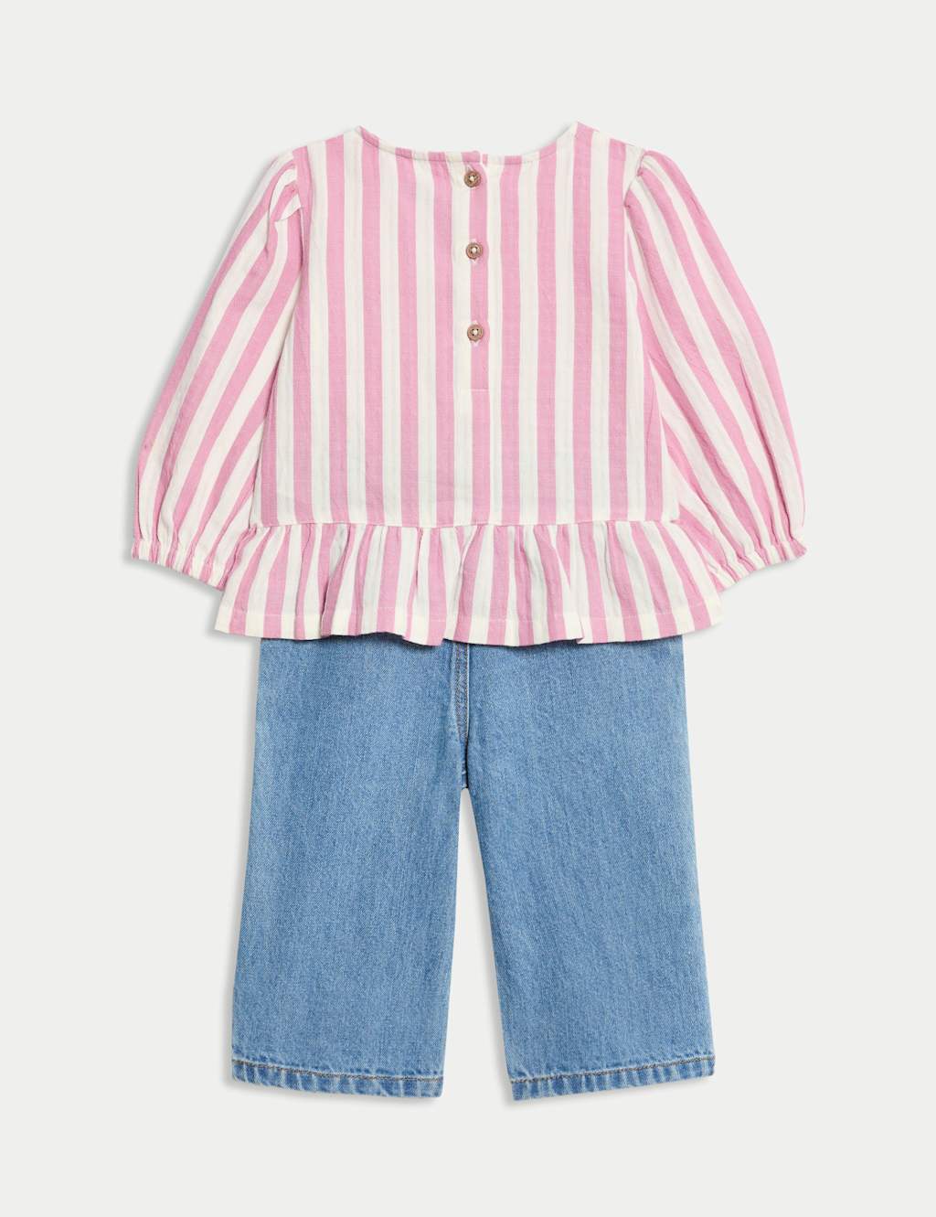 2pc Pure Cotton Striped Top & Jeans Outfit (0-6 Yrs) 3 of 7