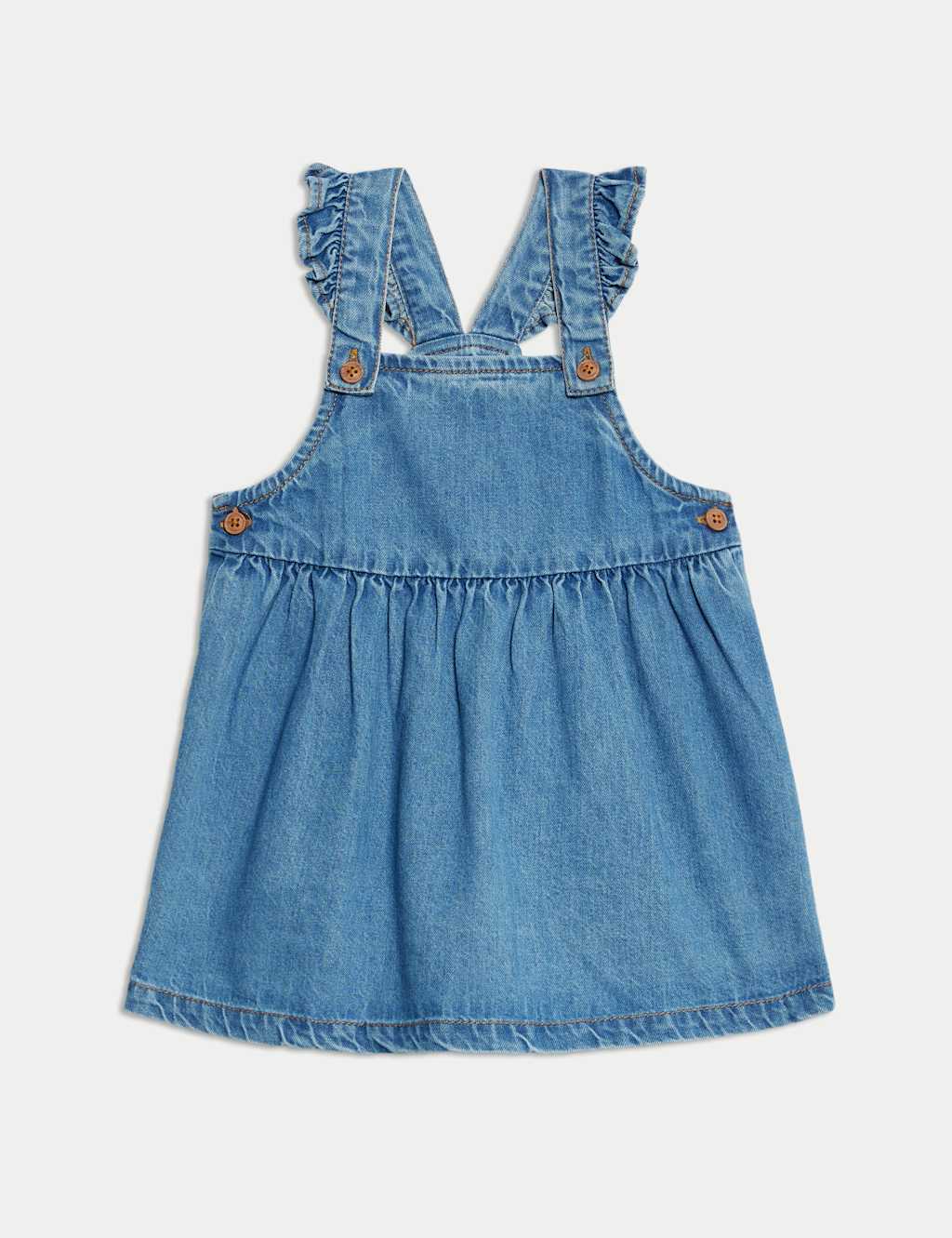 2pc Pure Cotton Denim Pinafore Outfit (0-3 Yrs) 3 of 6
