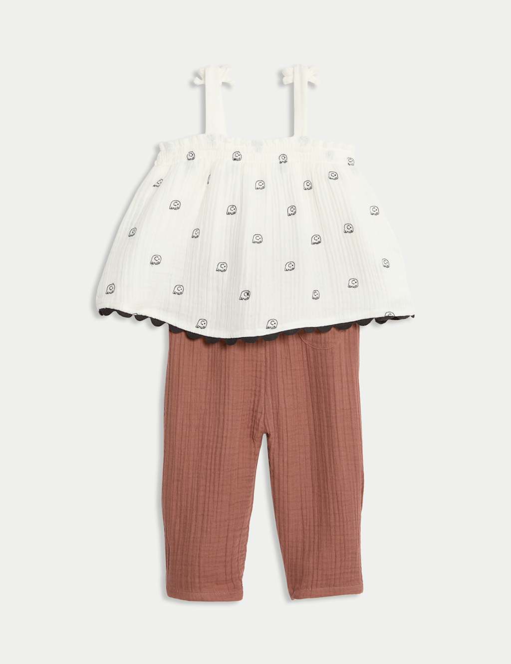 2pc Pure Cotton Blouse & Trousers Outfit (0-6 Yrs) 2 of 6