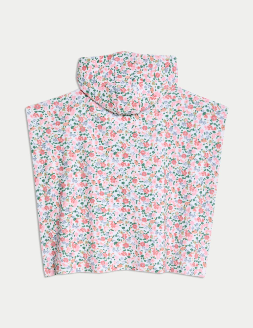 Pure Cotton Towelling Ditsy Floral Poncho (0-26 Mths) 2 of 3