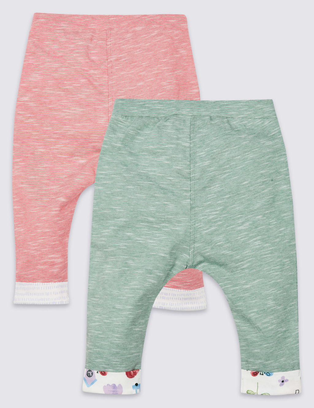 2 Pack Pure Cotton Roll-Up Joggers 2 of 2