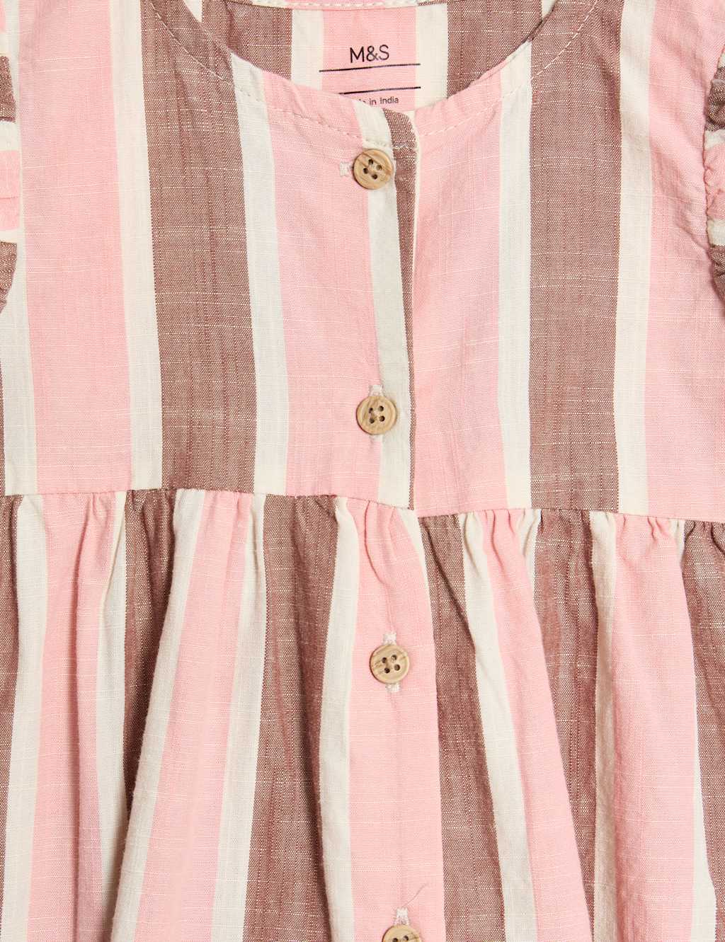 Pure Cotton Striped Dress (0-3 Yrs) 3 of 3