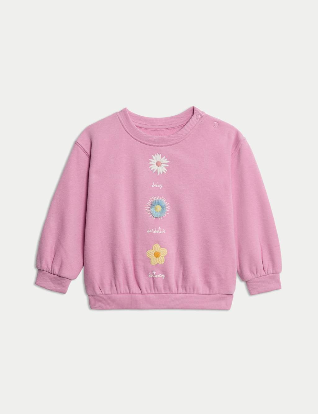Cotton Rich Flower Sweatshirt (0-3 Yrs) 1 of 3