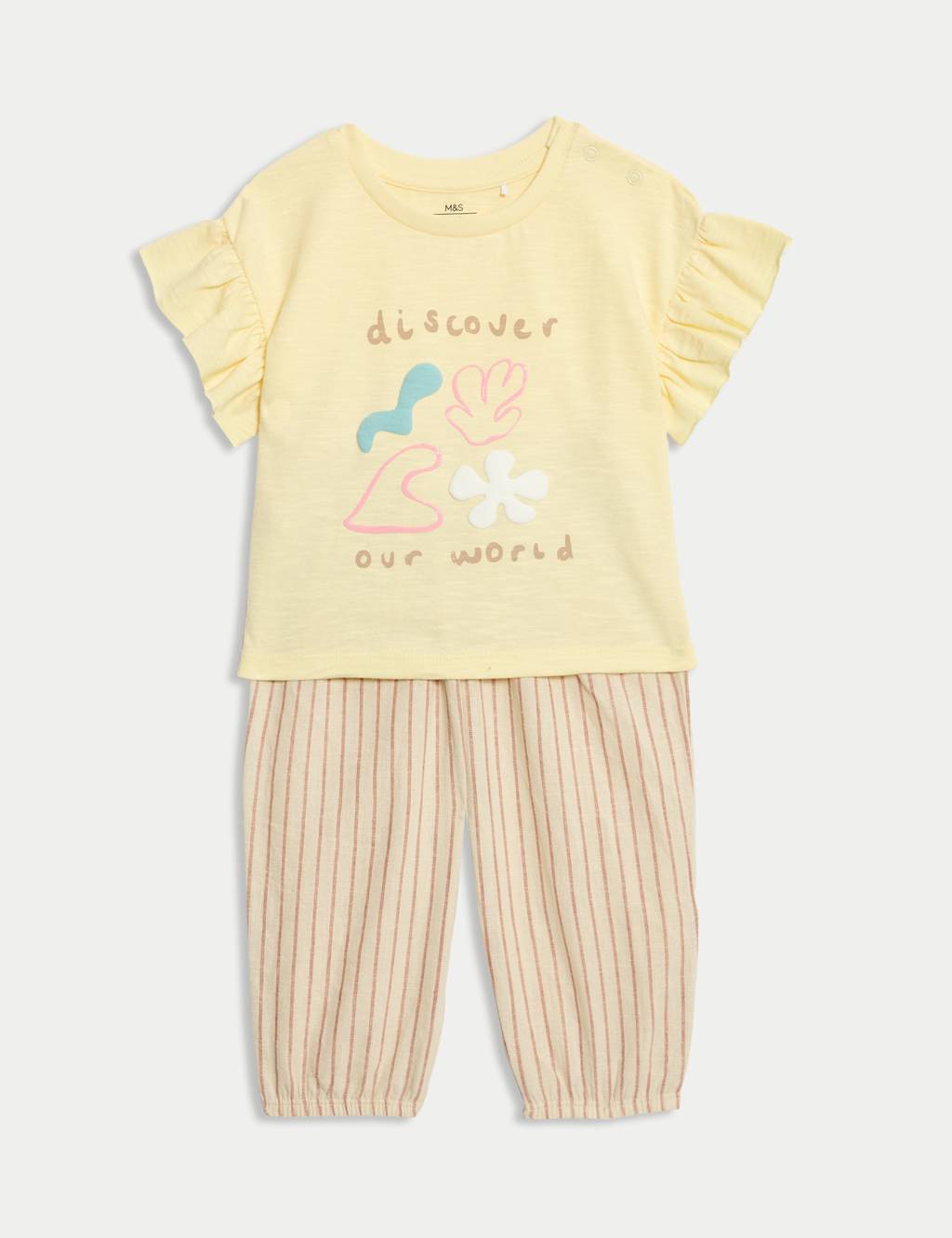 2pc Cotton Rich Striped Outfit (0-3 Yrs) 1 of 6