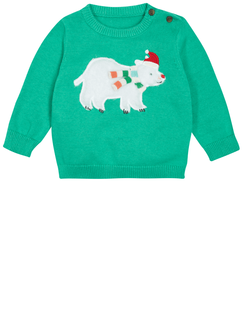 Pure Cotton Polar Bear Christmas Jumper M S