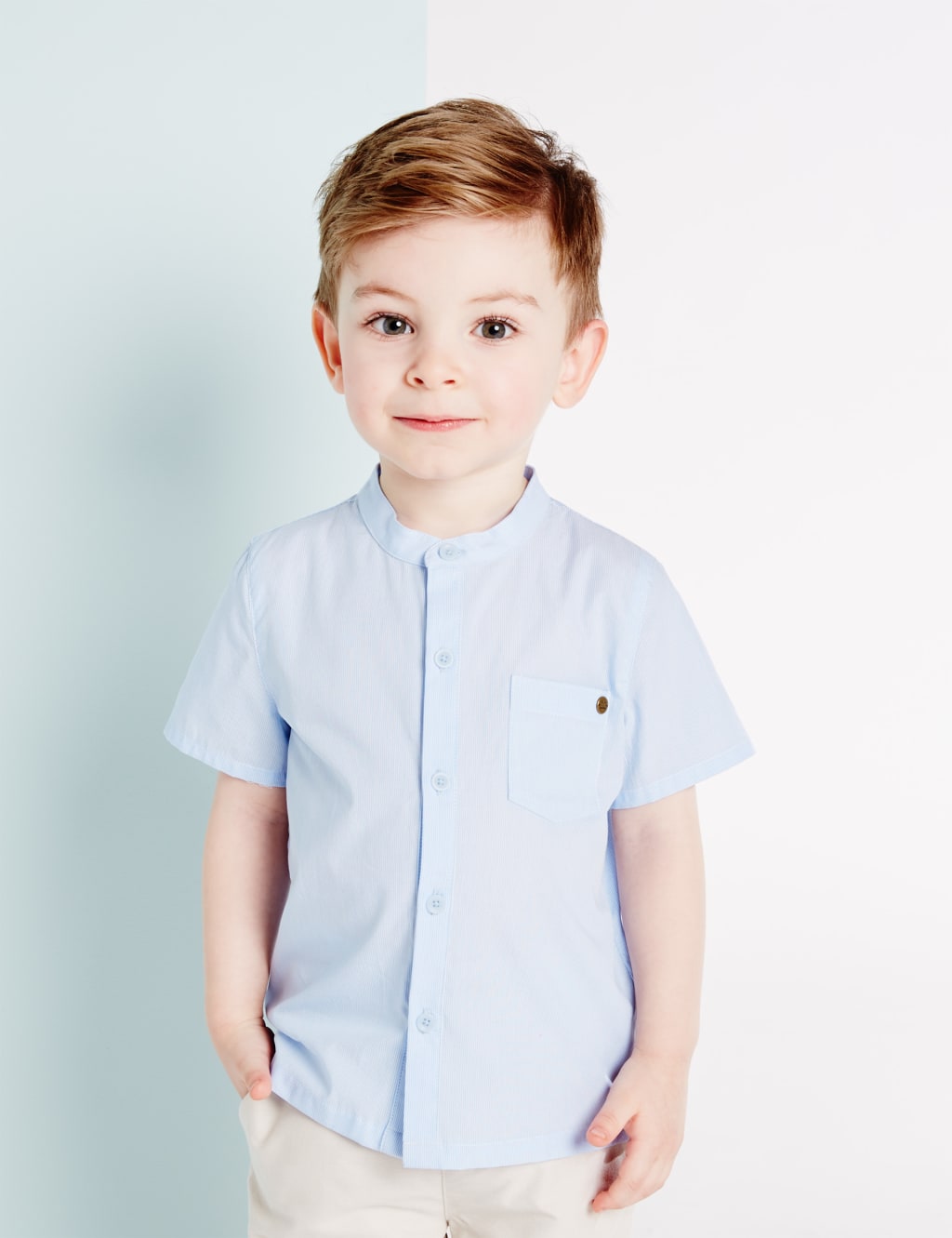 Boys Fine Stripe Woven Shirt (3 Months - 5 Years) 1 of 5