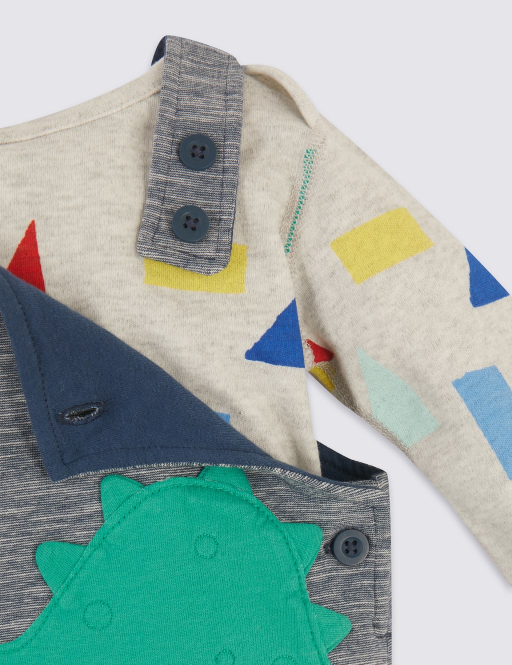 2 Piece Organic Cotton Dinosaur Dungarees & Bodysuit Outfit 5 of 5
