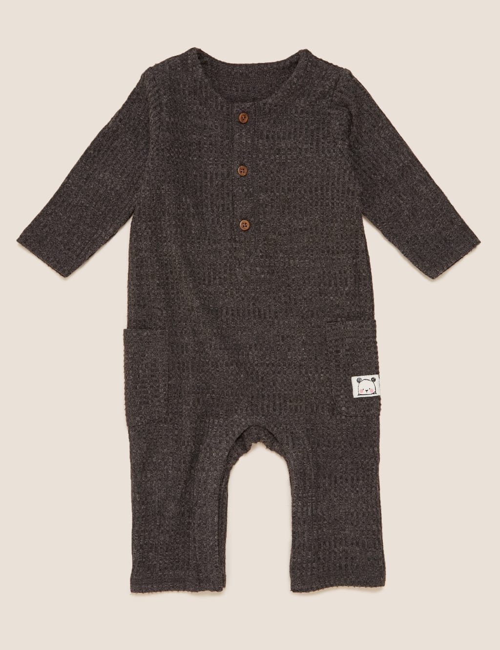 Textured Velour Romper (0-3 Yrs) 1 of 4