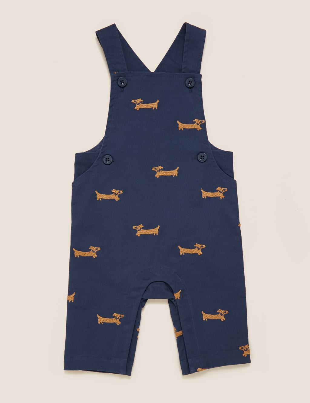 2pc Cotton Embroidered Dog Dungaree Outfit (0-3 Yrs) 3 of 5