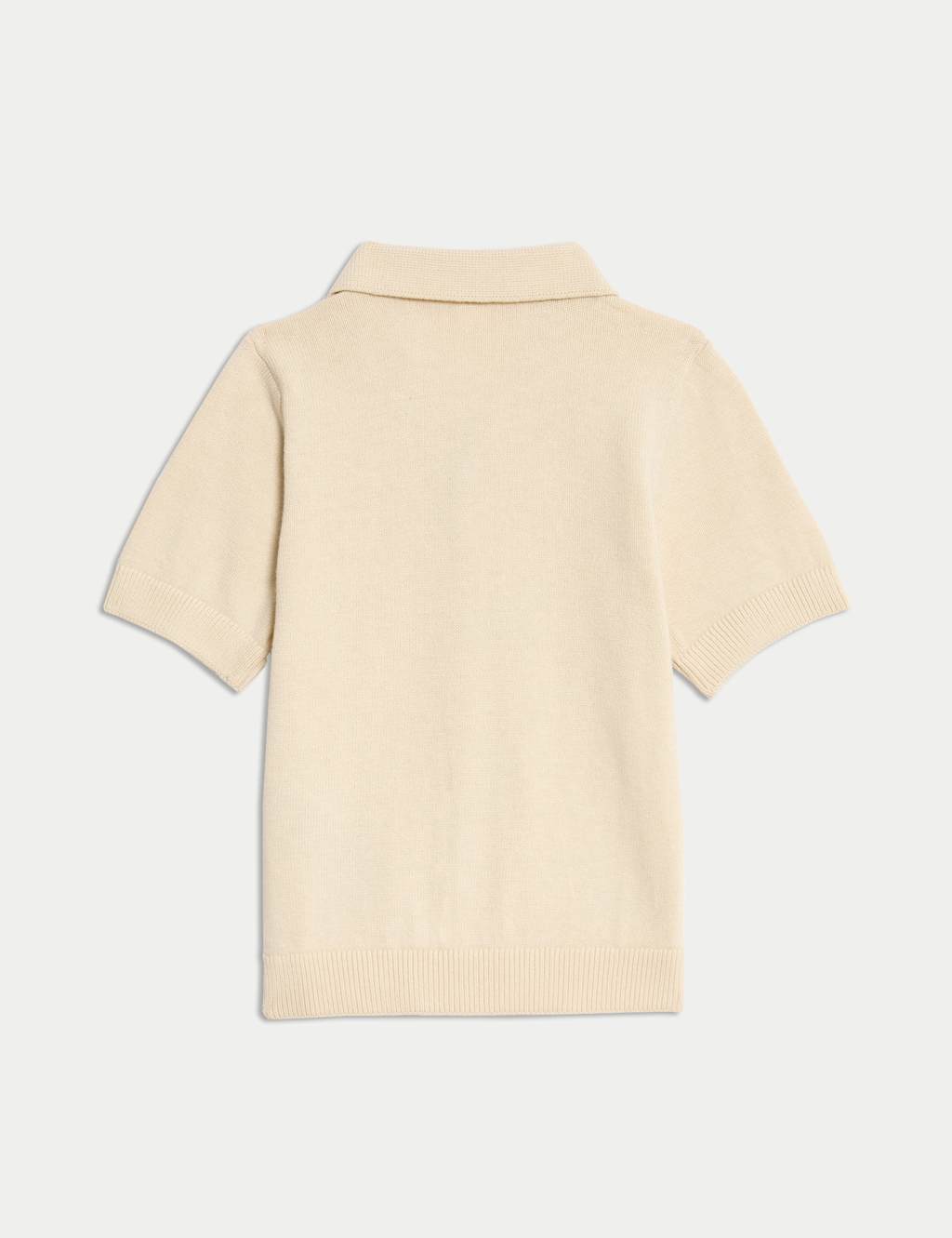 Pure Cotton Knitted Cream Shirt (0-3 Yrs) 2 of 3