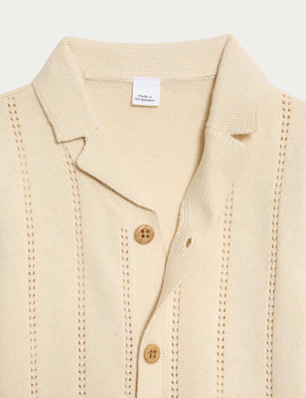 Pure Cotton Knitted Cream Shirt (0-3 Yrs) 3 of 3