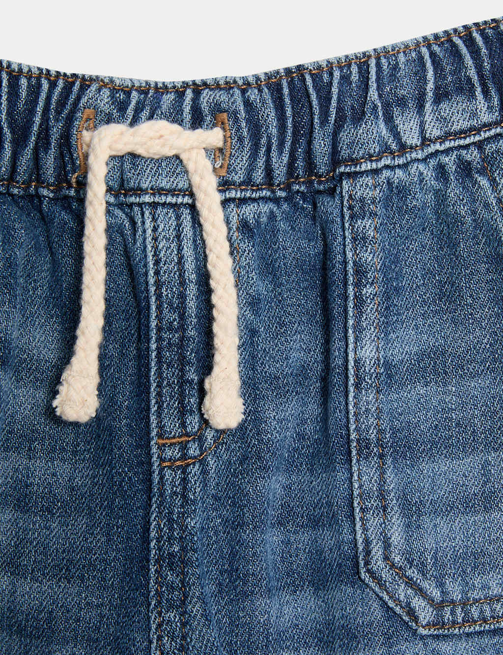 Cotton Rich Denim Drawstring Jeans (0-3 Yrs) 3 of 3