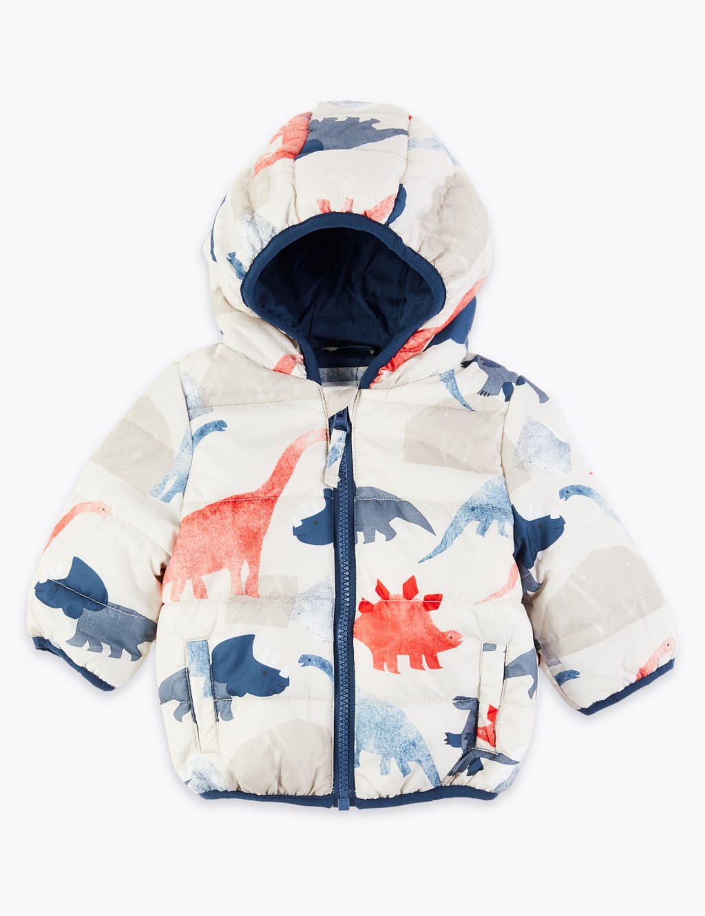 Dinosaur Print Quilted Coat 0 3 Yrs M S