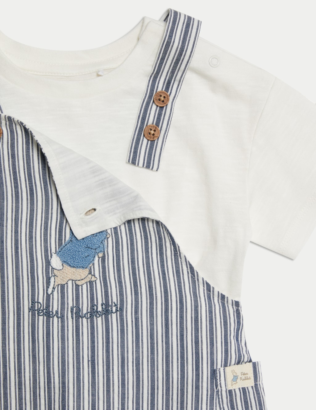 3pc Pure Cotton Peter Rabbit™ Striped Outfit (0-3 Yrs) 7 of 7