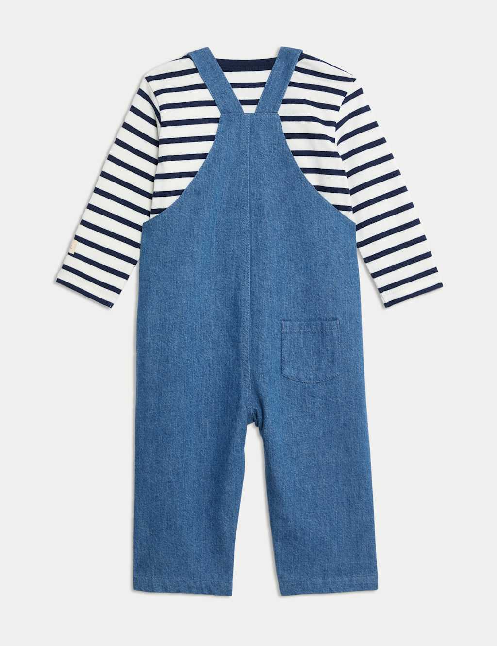 2pc Pure Cotton Peter Rabbit™ Striped Dungaree Outfit (0-3 Yrs) 2 of 6