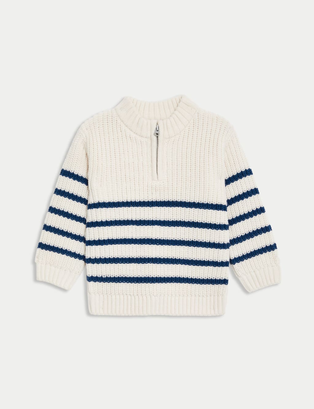 Knitted Striped Zip Jumper 0 3 Yrs M S Collection M S
