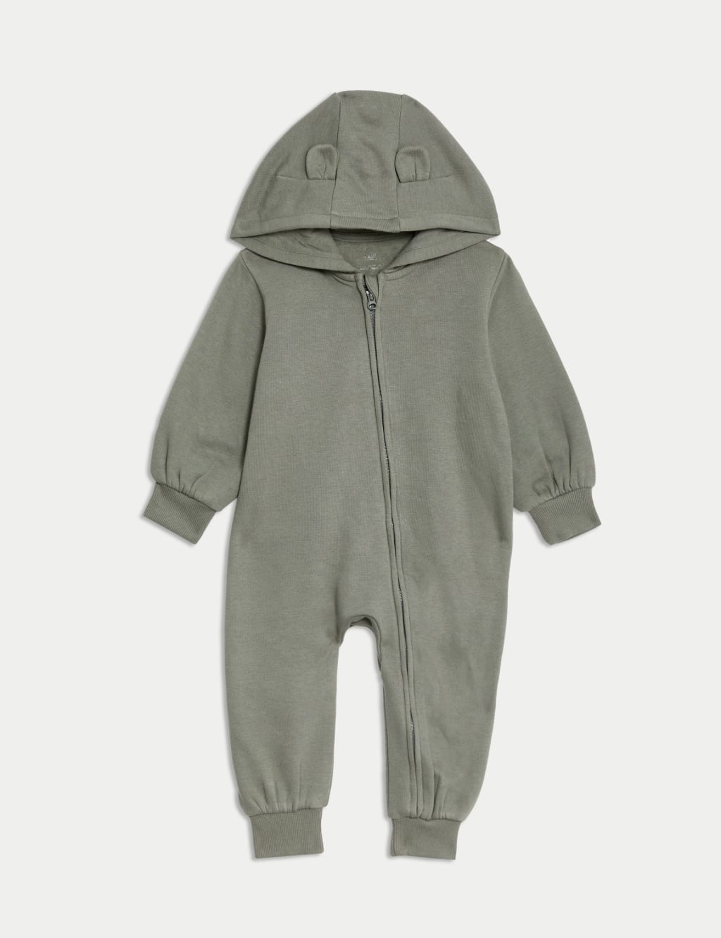 Cotton Rich Hooded Zip All in One 0 3 Yrs M S Collection M S