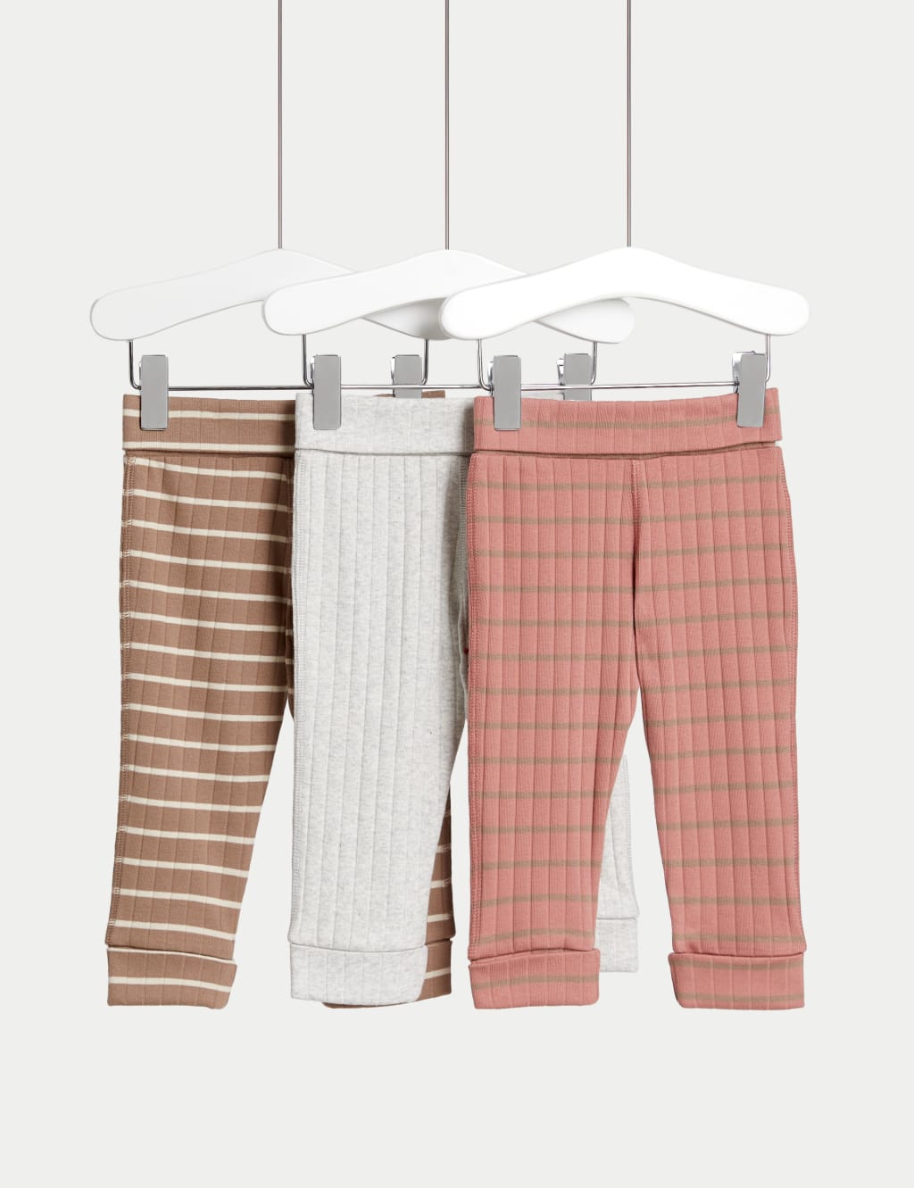 3pk Cotton Rich Striped Leggings 0 3 Yrs M S Collection M S