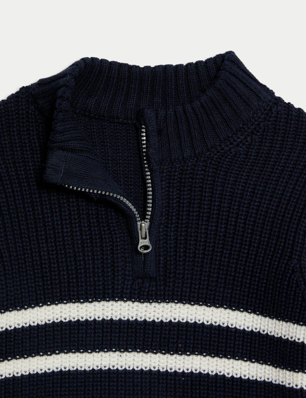 Pure Cotton Half Zip Knitted Jumper (0-3 Yrs) 3 of 3