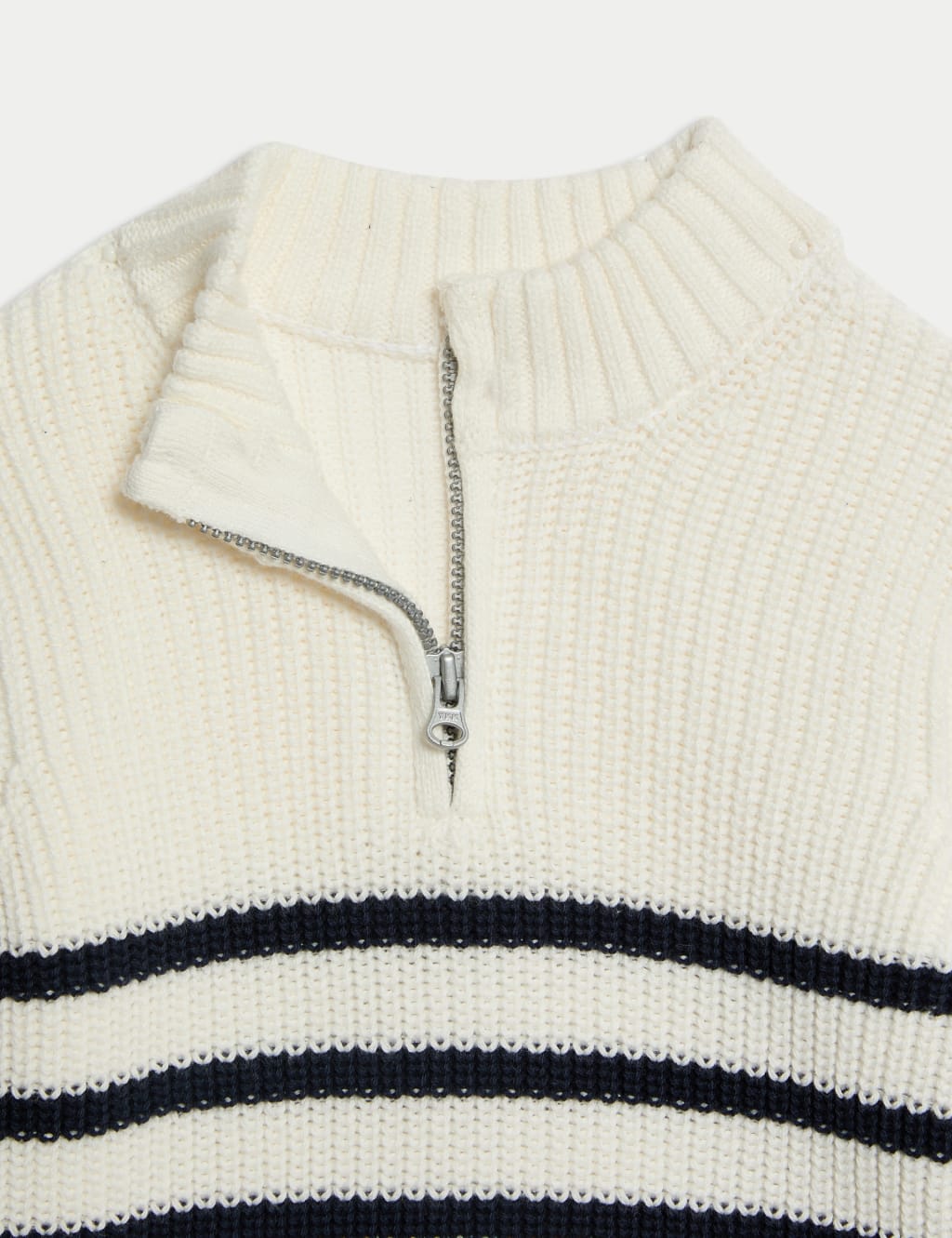 Pure Cotton Half Zip Knitted Jumper (0-3 Yrs) 3 of 3