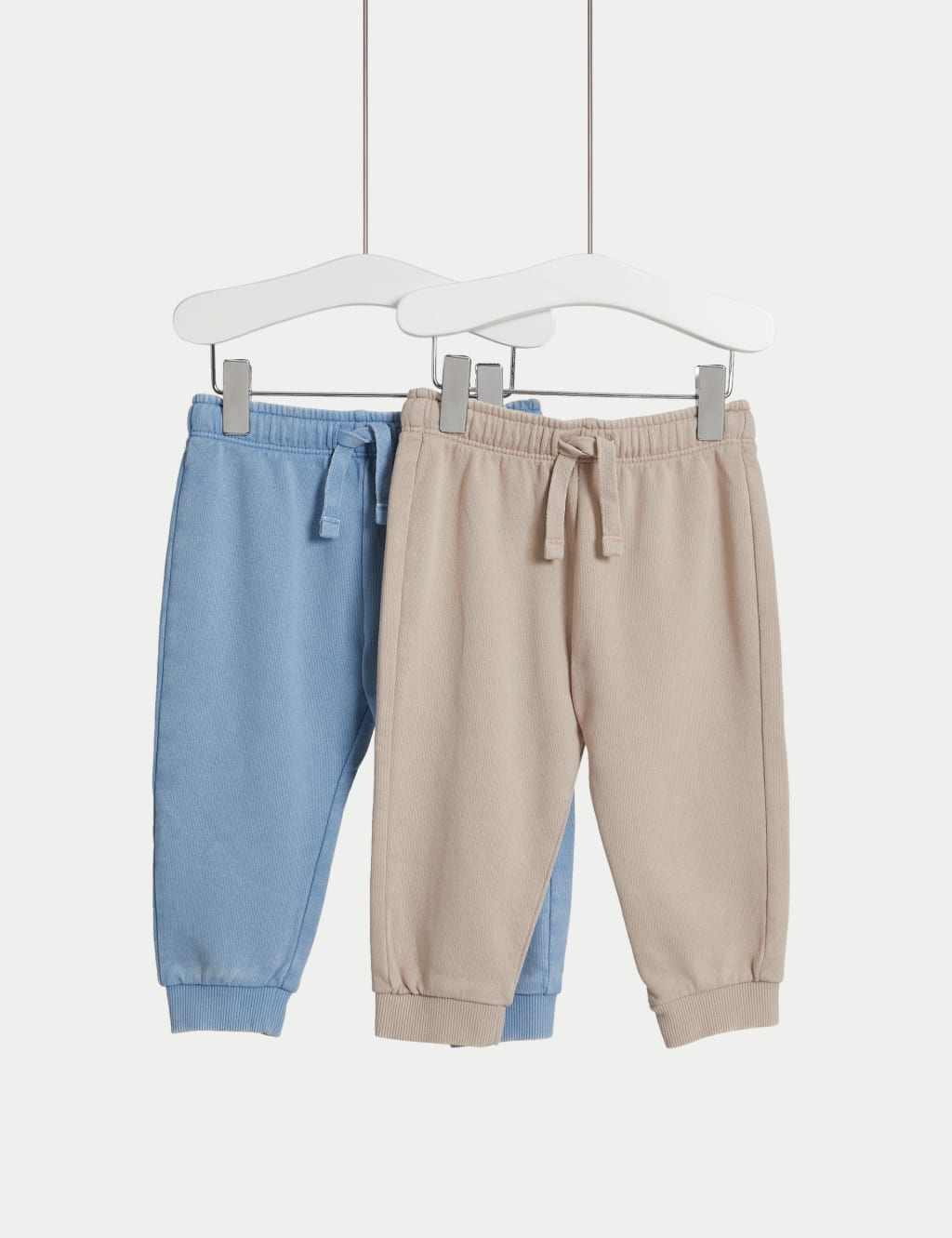 2pk Pure Cotton Drawstring Joggers 0 8 Yrs